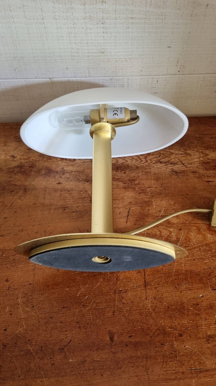 Vintage Italian table lamp, frosted glass