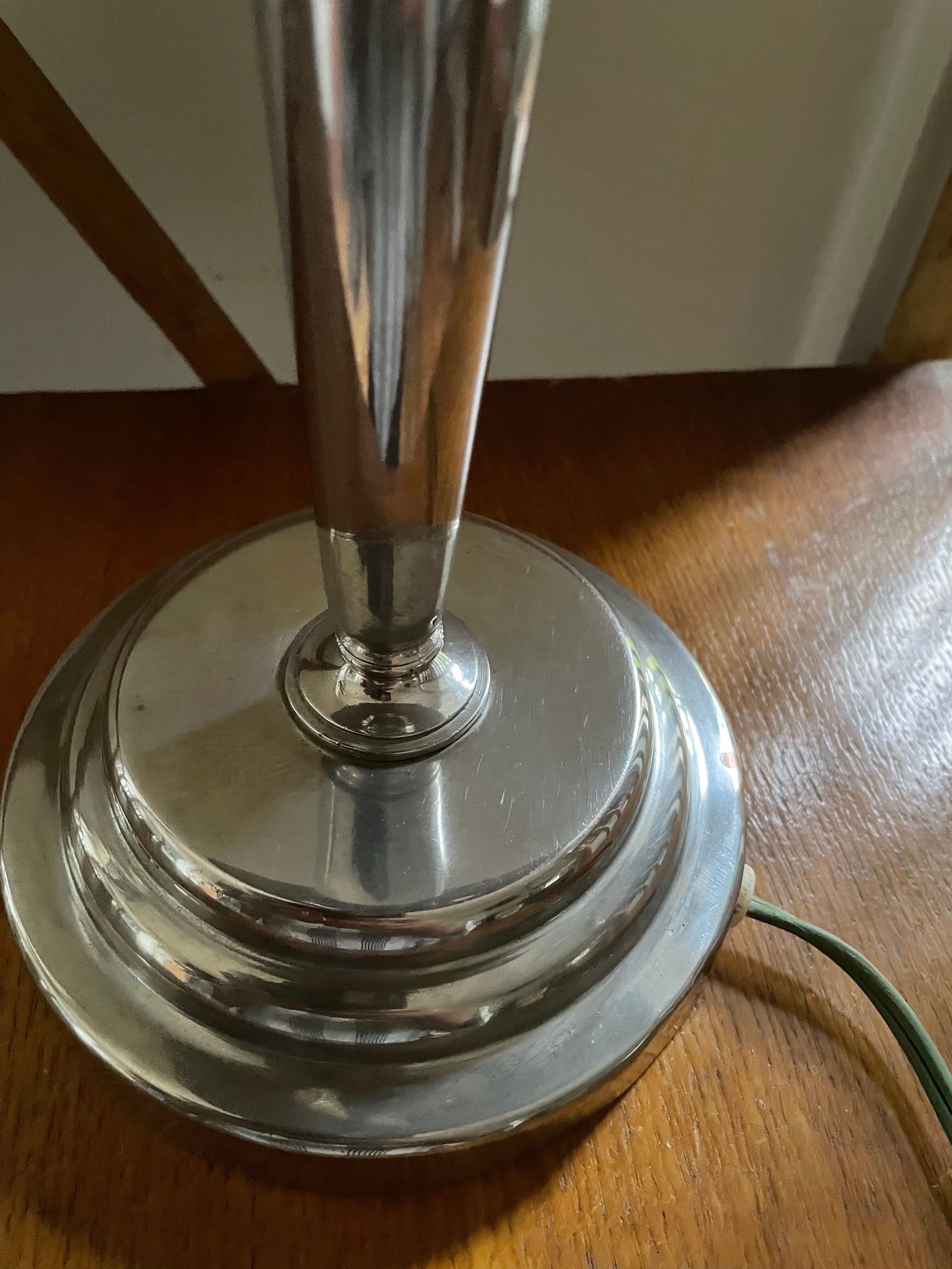 Art deco chrome mushroom lamp