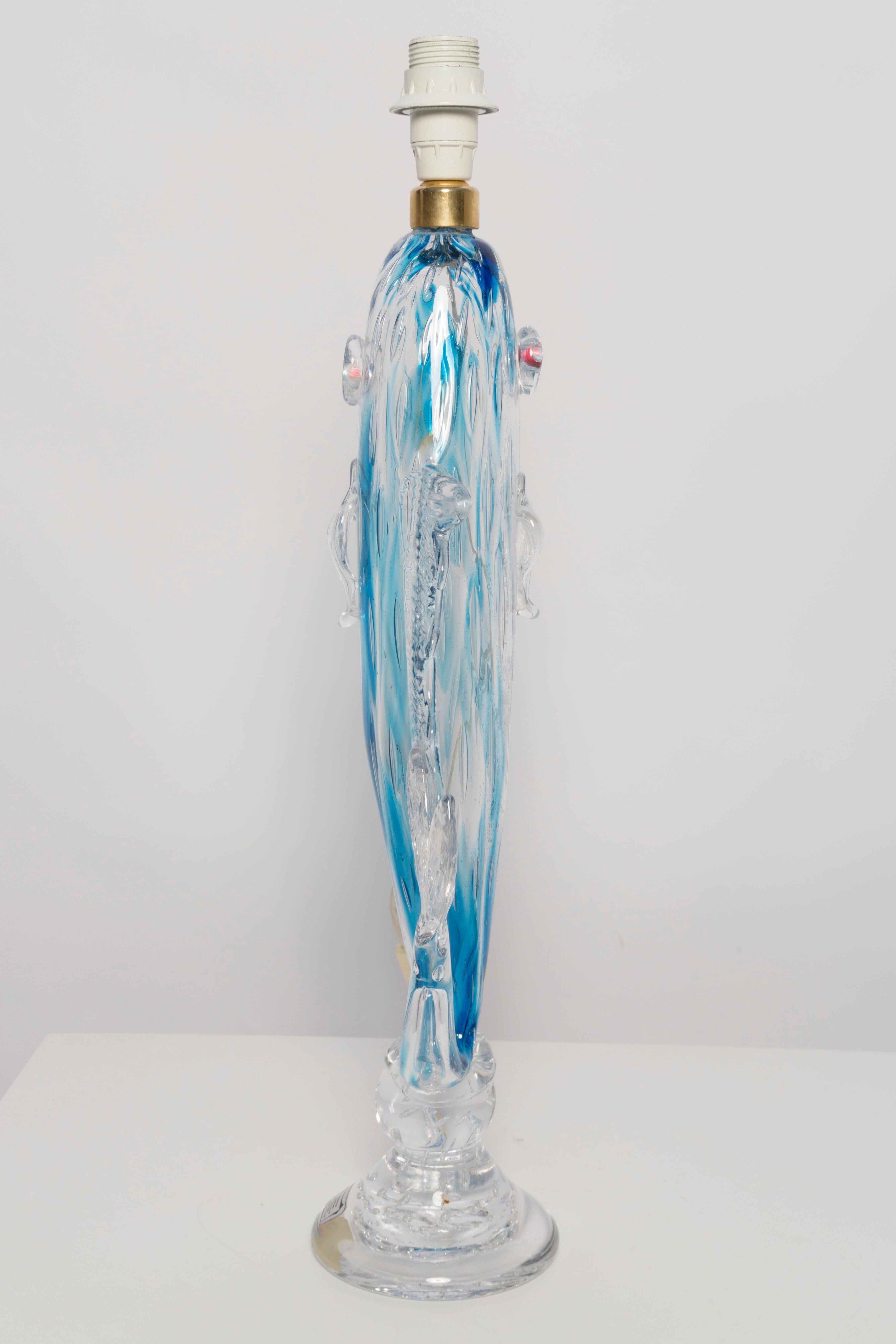 Mid-Century Fish Table Lamp in Glass, France, 1960s