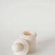 Alabaster box, round shape, white, design, 1970 - 13 x 8 cm