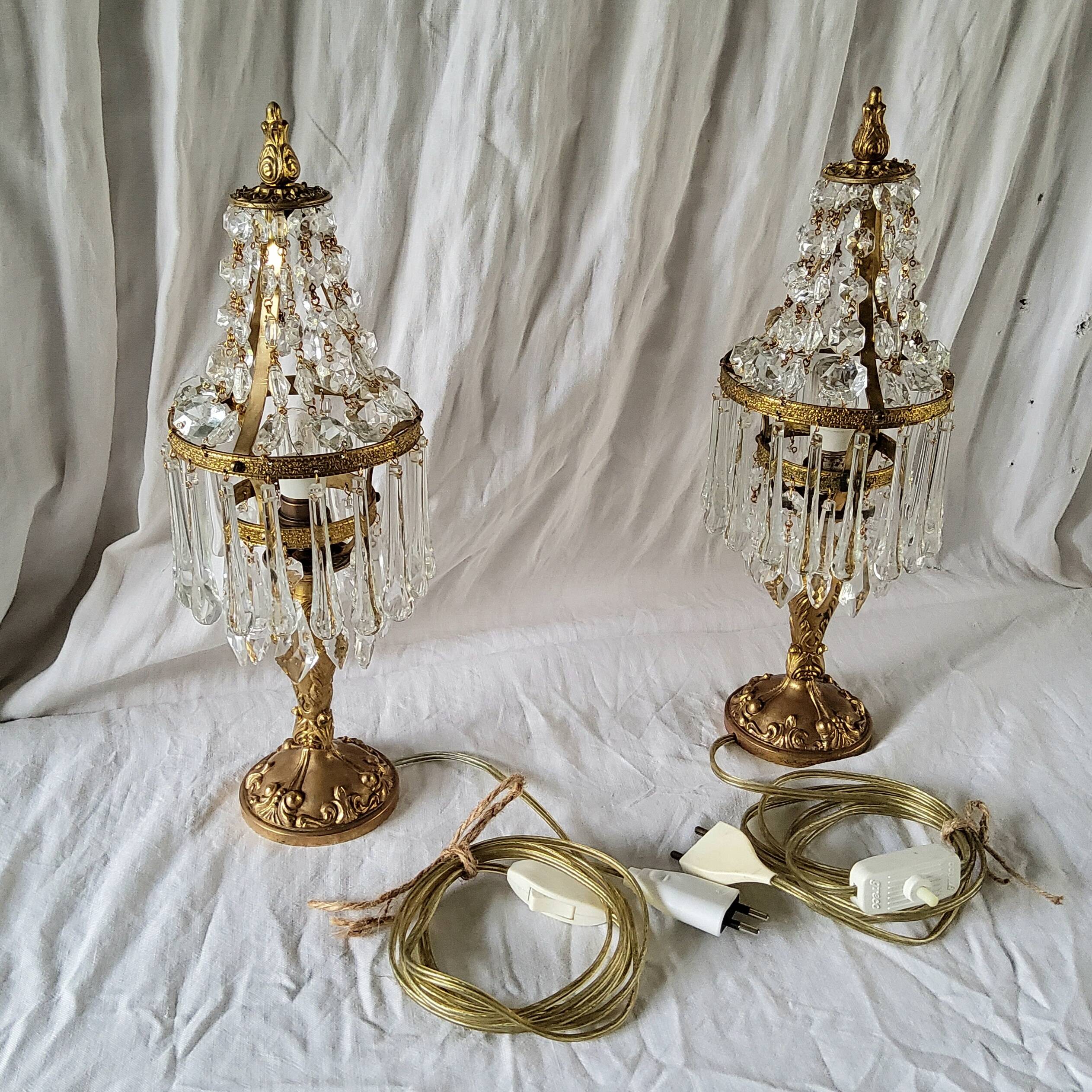 Paire de lampes cristal