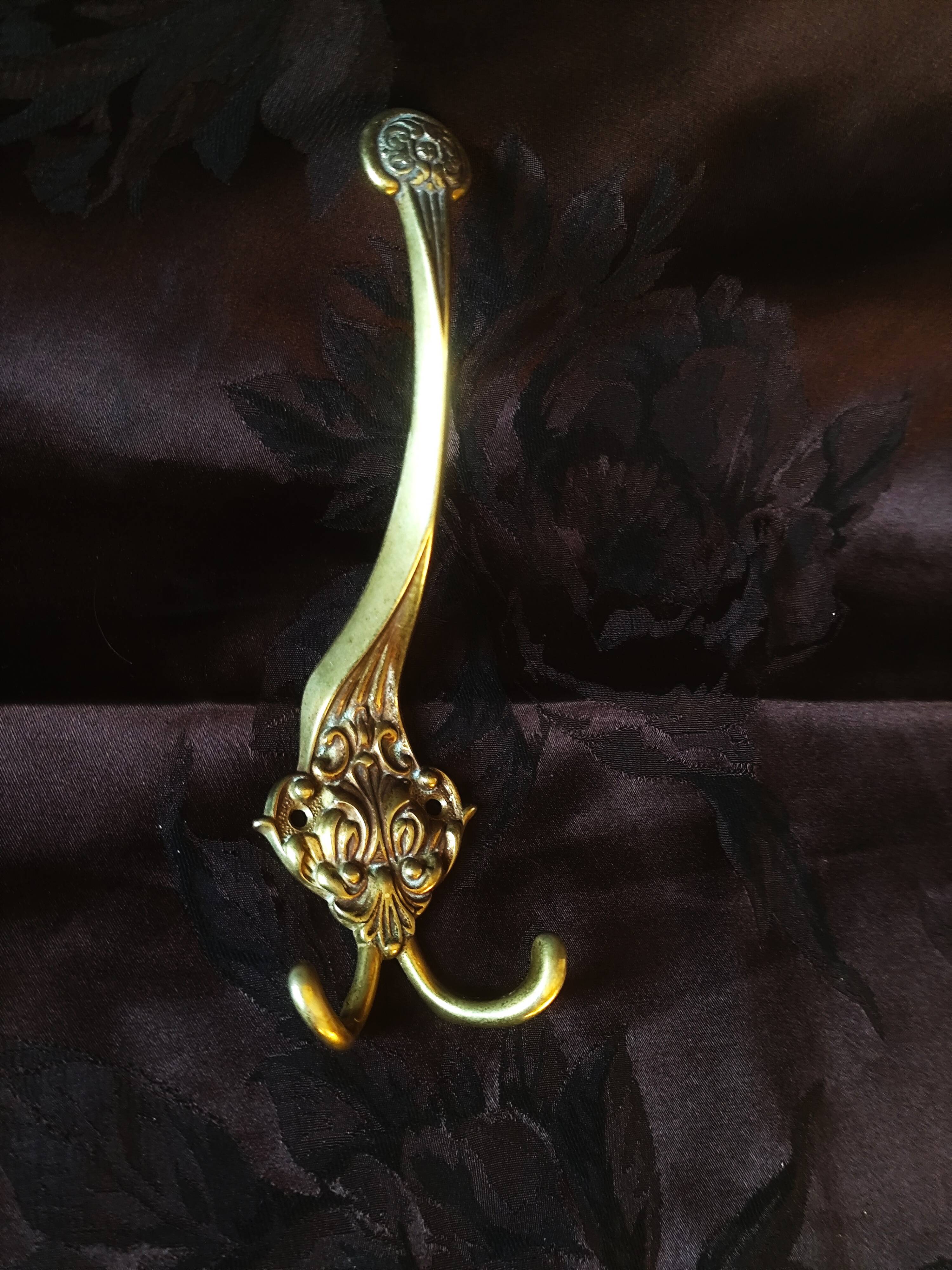 Double bronze hook - coat and hat hooks
