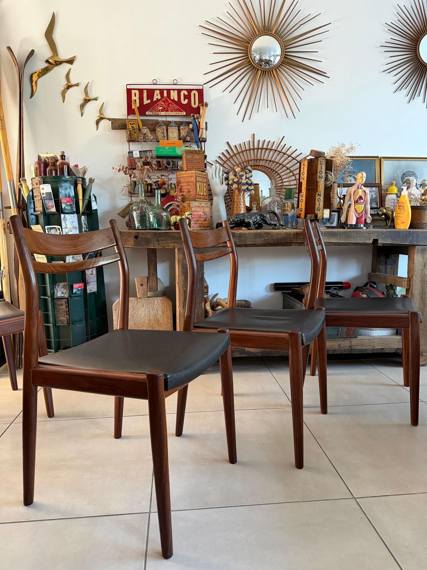 4 Chaises Mid-Century "Style Møller" – Gessef (Italie, 1960)