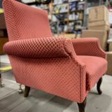 Vintage old pink velvet armchair