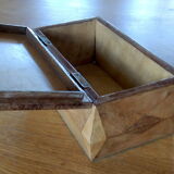 Box marquetry diamond tips initials TR