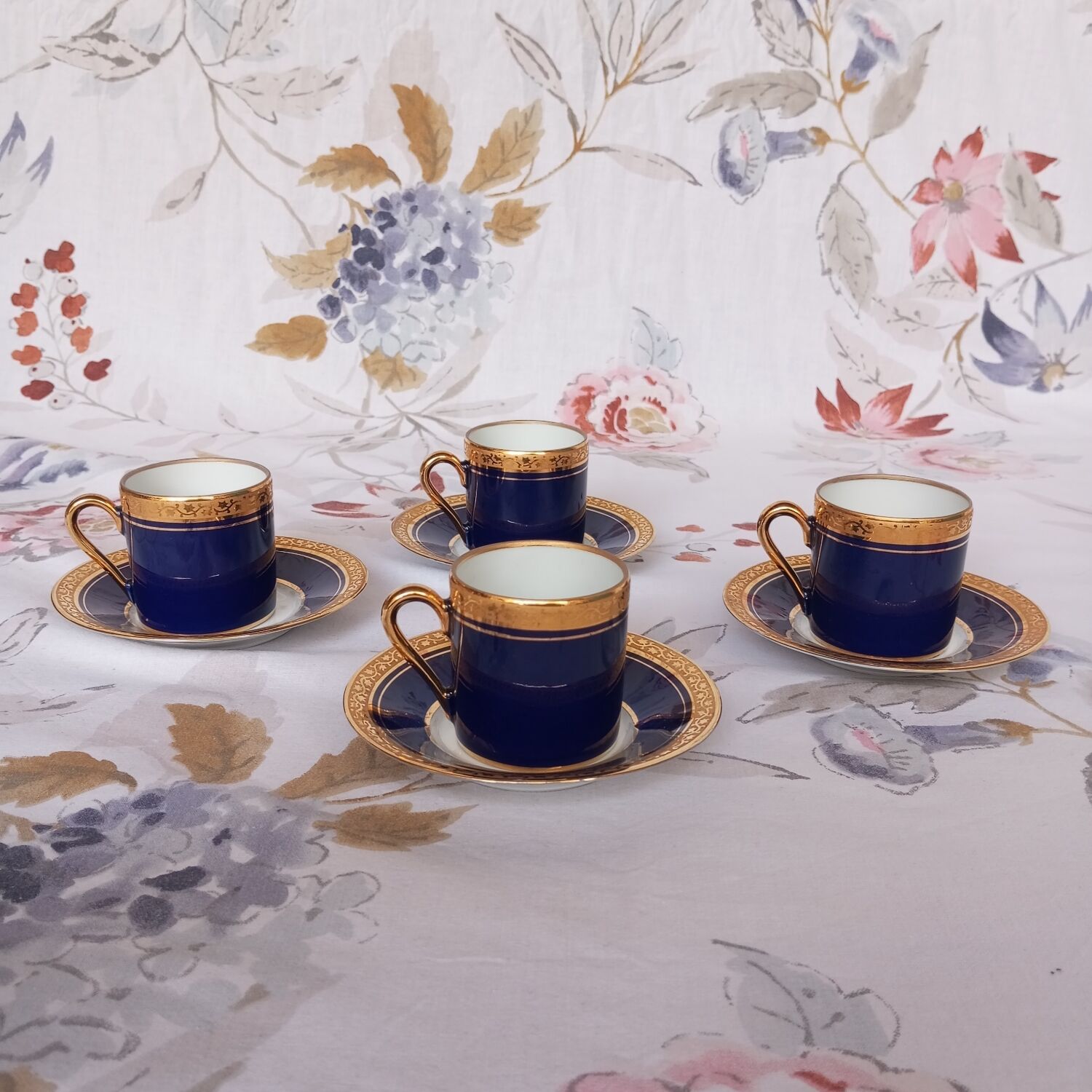 Limoges gold cups and saucers