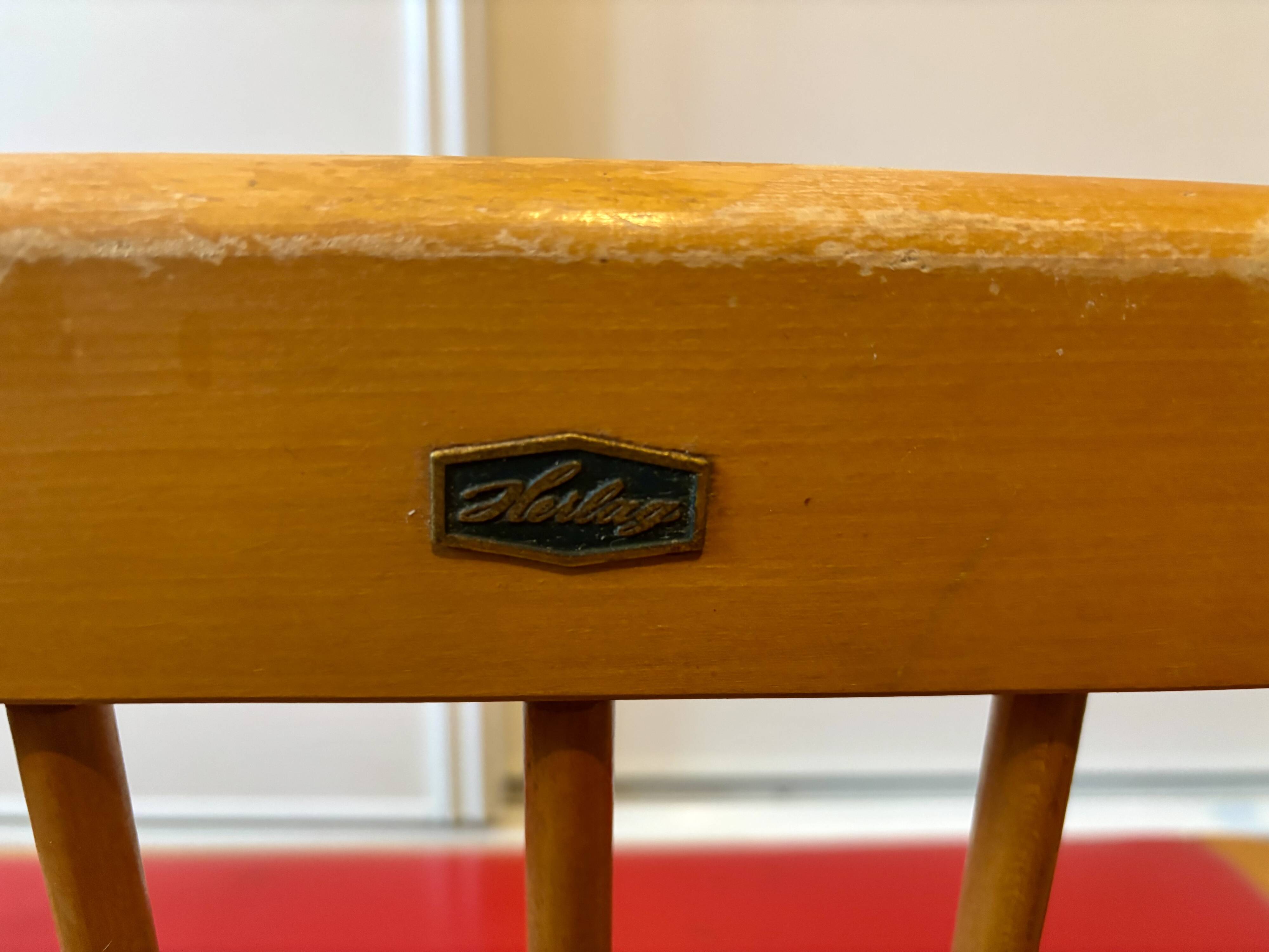Banc coffre enfant bois 1950 vintage