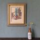 Mid-Century Modern Swedish "Seated Figures" Vintage Figurative Painting, Framed