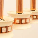 Vintage hanging lamp with three cut glass lampshades, Kamenický Šenov, 1970´s