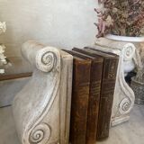 Pair of vintage patinated plaster bookends