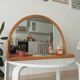 Vintage rattan tablet mirror