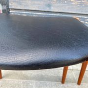 Set of 4 Scandinavian chairs by Johannes Andersen, Vamo Sonderborg, teak and imitation leather, 1960