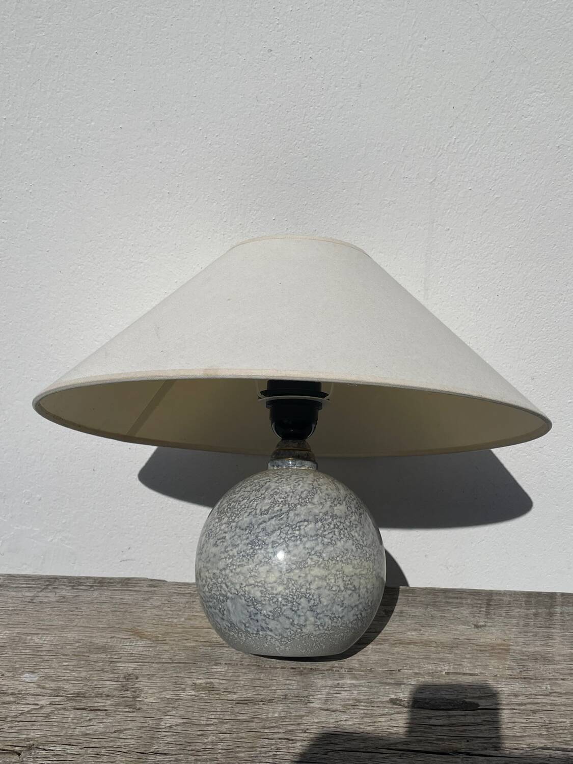 Speckled wood ball lamp 1980
