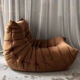 Brown Togo armchair by Michel Ducaroy