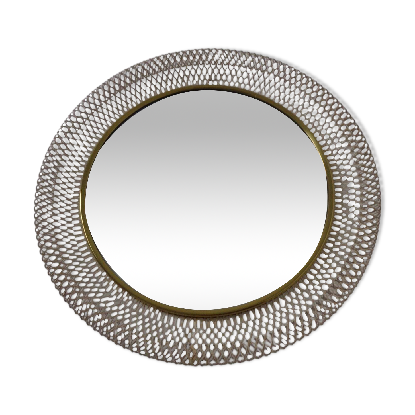 French brass and metal mirror, 1960s