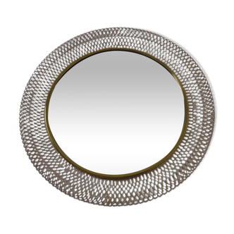French brass and metal mirror, 1960s