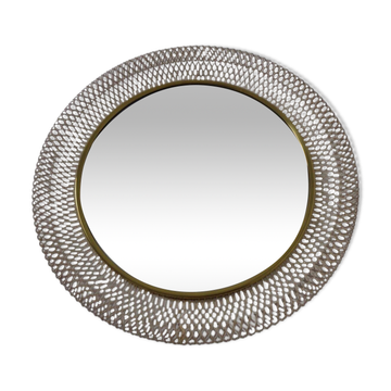 French Brass and Metal Mirror, 1960s