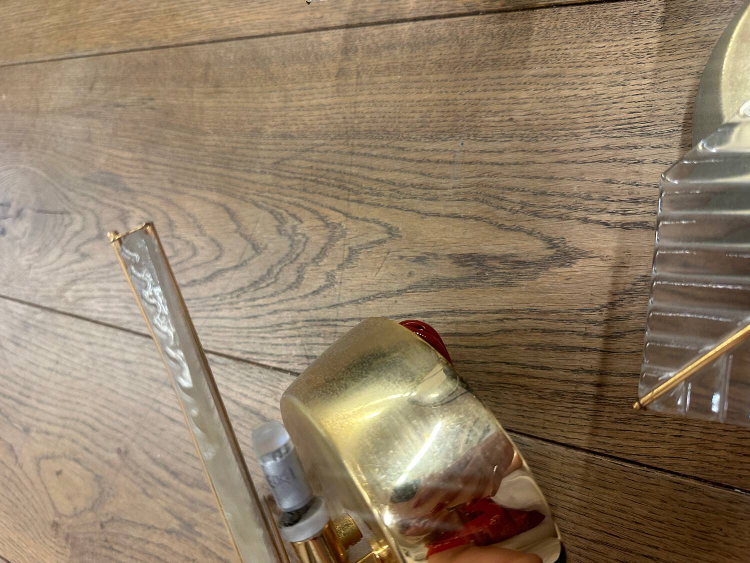 Set of 3 brass Wall Lamps, 1970