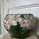 Cache pot en barbotine fleurie