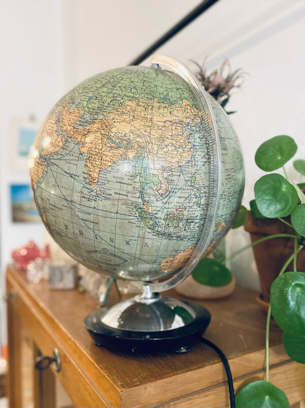 Globe terrestre lumineux Columbus Jordglob, Suède, 1950s