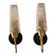Pair of wall sconces in brass with square tulip glass shades.