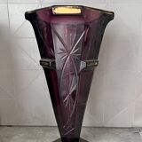 A purple vase, very discreetly gilded, Russian art deco style