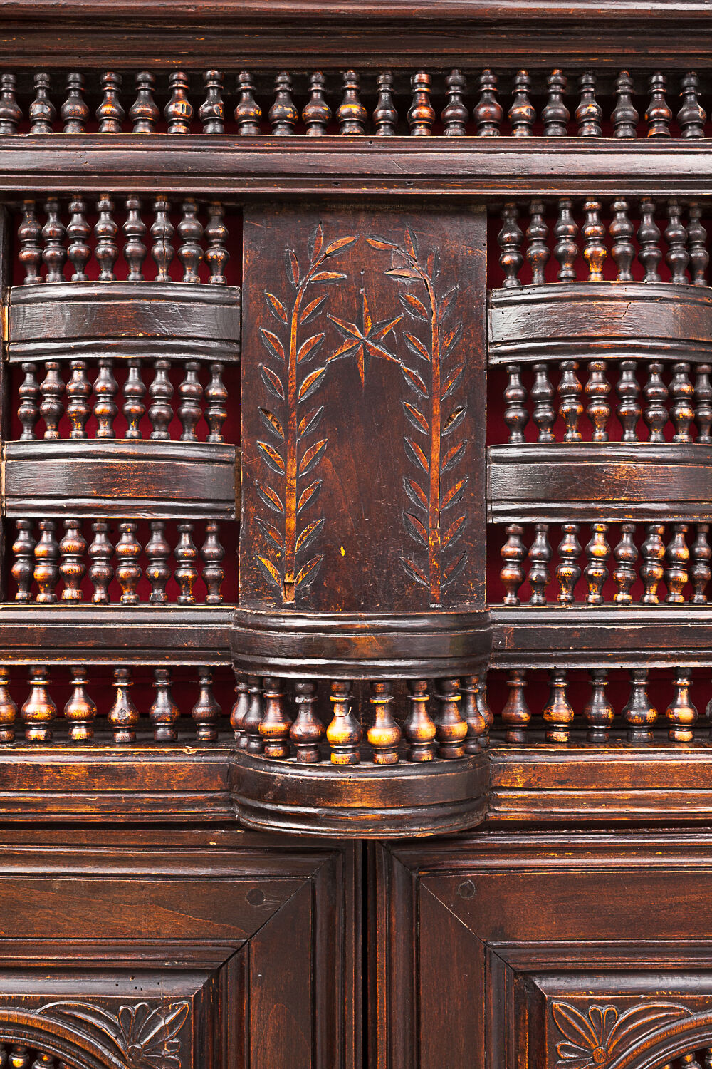 Vintage neo-breton sideboard in solid oak, 1880