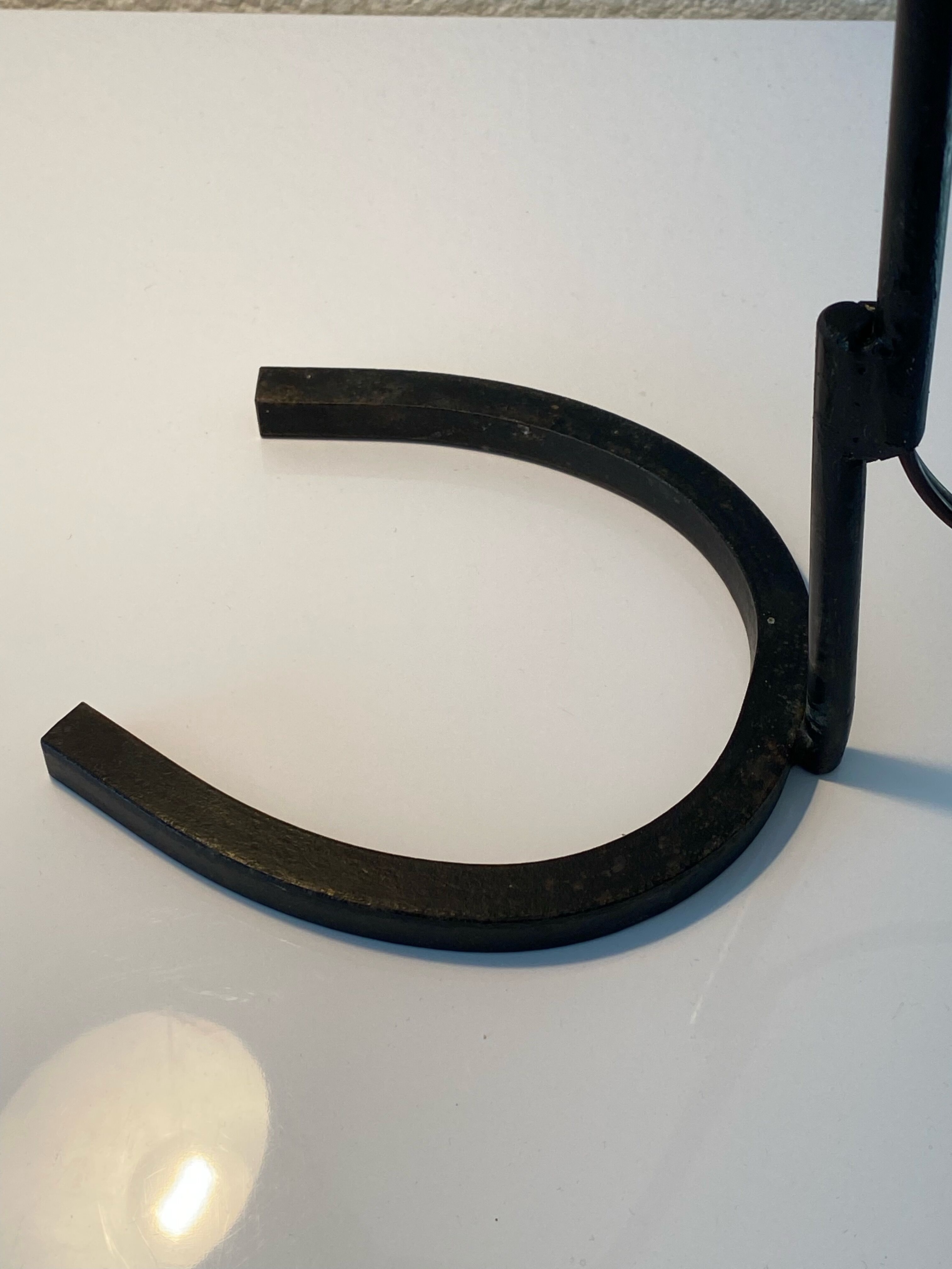 Cocotte lamp in red and black metal, design of the 50s.