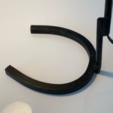 Cocotte lamp in red and black metal, design of the 50s.