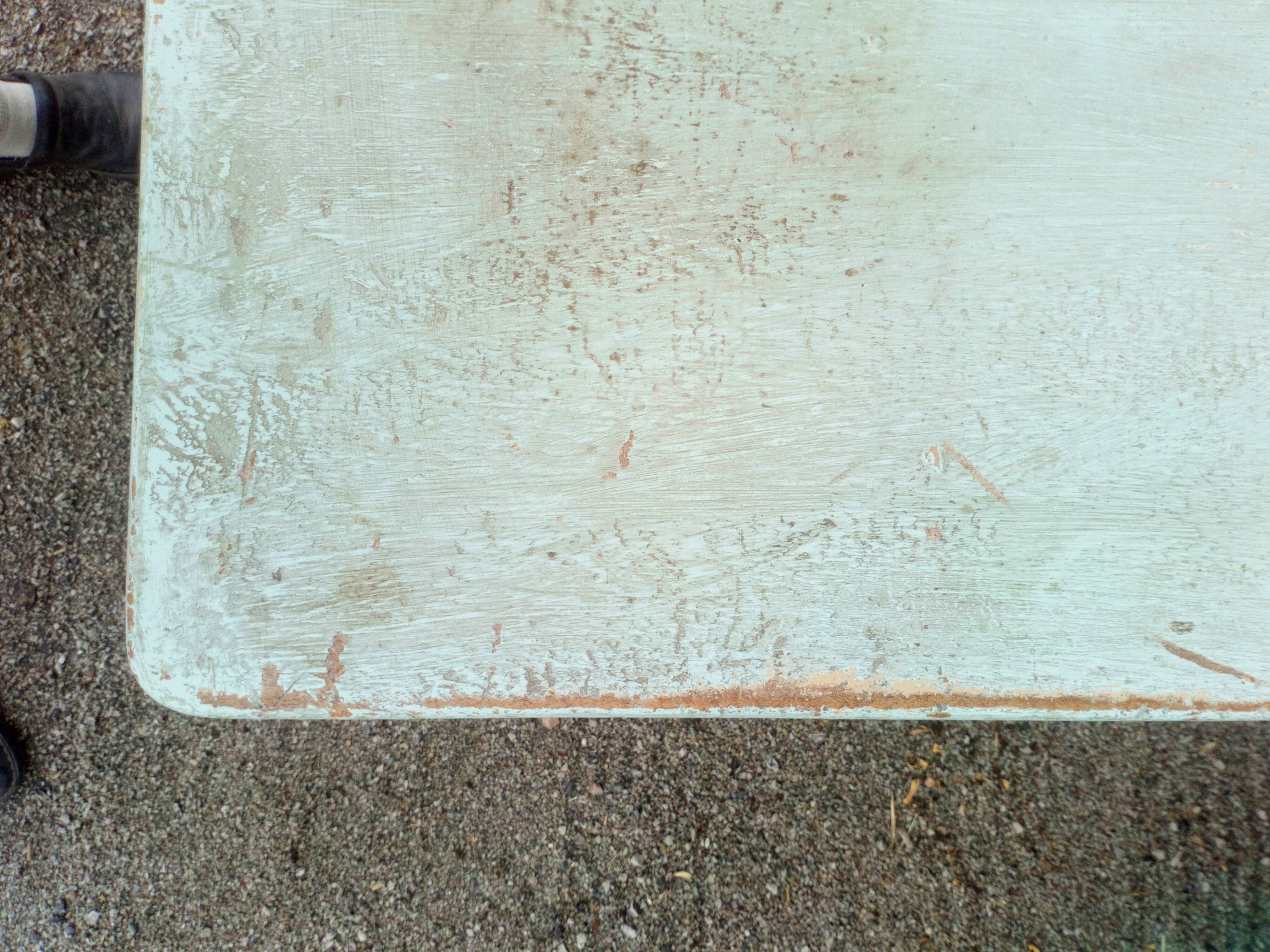 Old patinated table turned wood