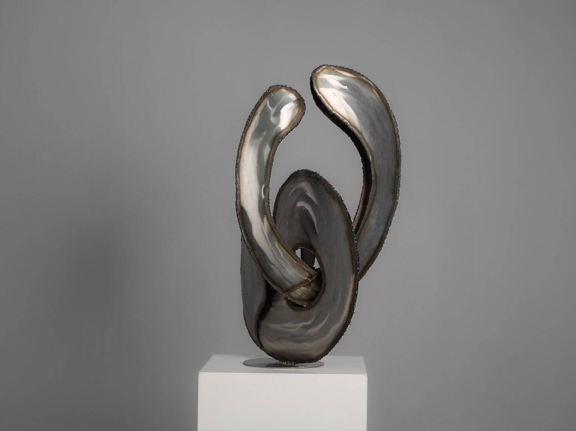 Abstract stainless steel sculpture by Lea Goodman, United Kingdom, 1980s