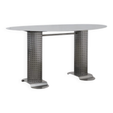 Postmodern stainless steel dining table, c.1980