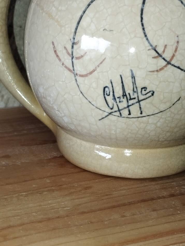 Ceramic jug signed Cazalac