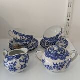 Vintage blue fine china tea set