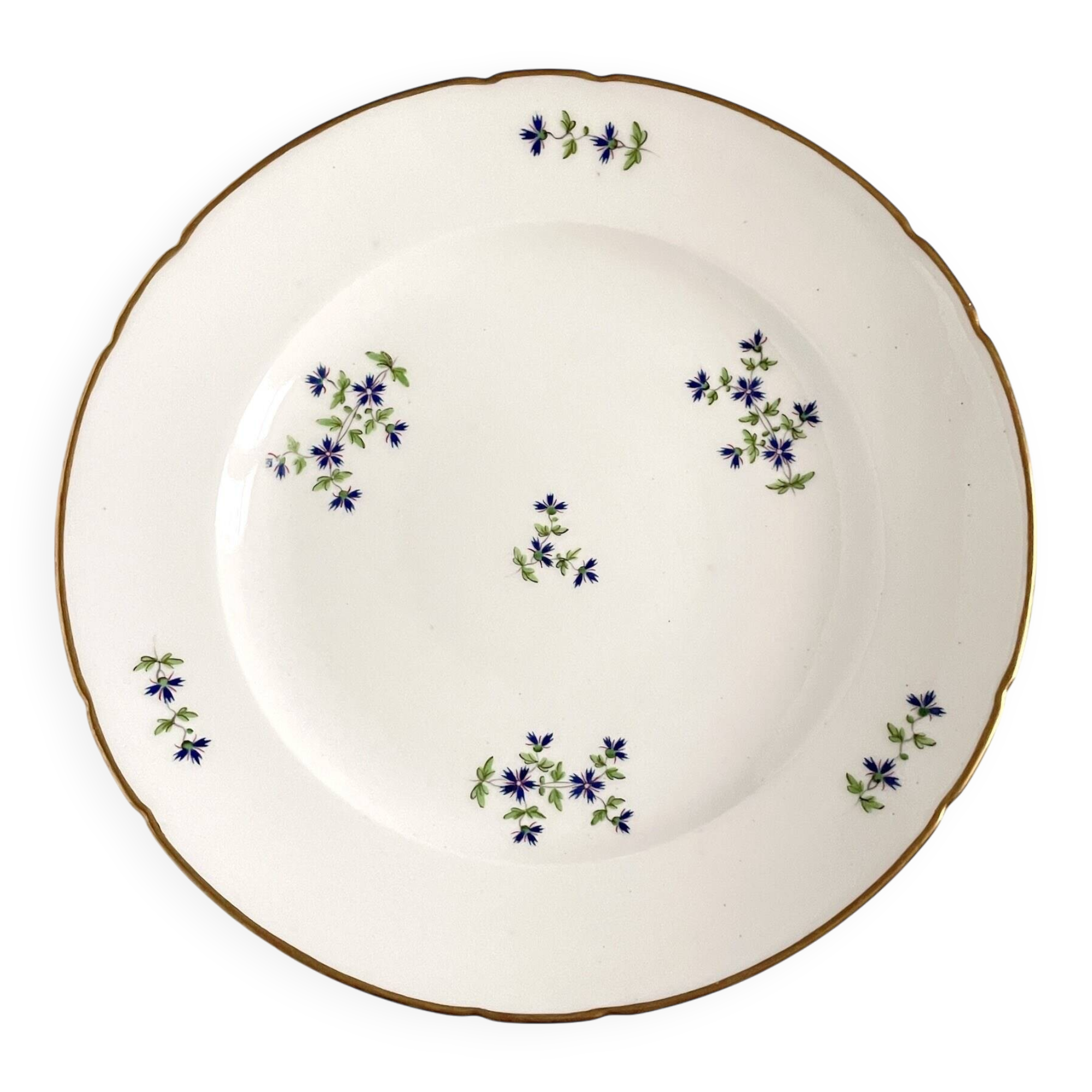 Porcelain plate from the Duke of Angoulême | Cornflower floral motif