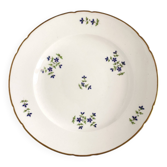 Assiette en porcelaine du Duc d’Angoulême | Motif floral Barbeaux (Bleuets)