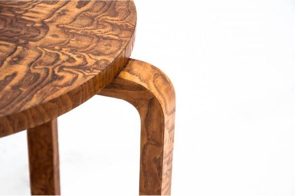 Table ronde Art Déco, Pologne, années 1950