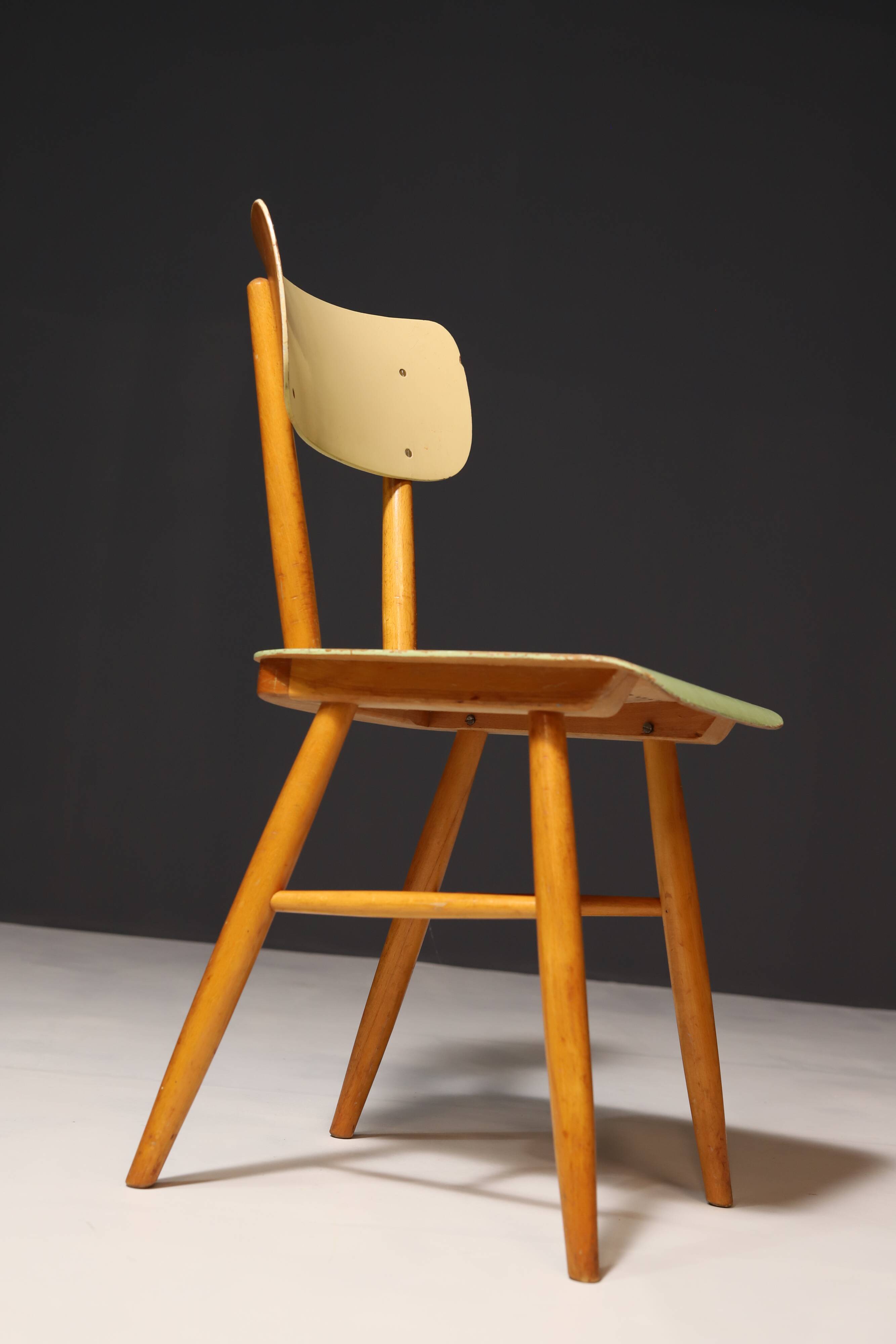 Mid century color dining chairs  1960´s, Czechoslovakia, set of 18