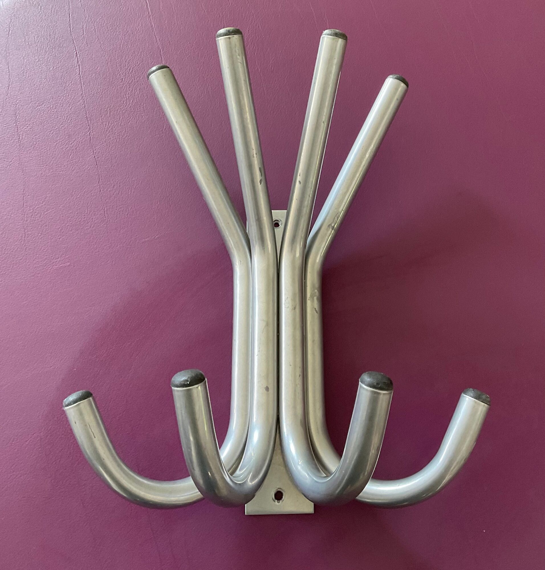 Vintage 70s coat rack in chrome metal