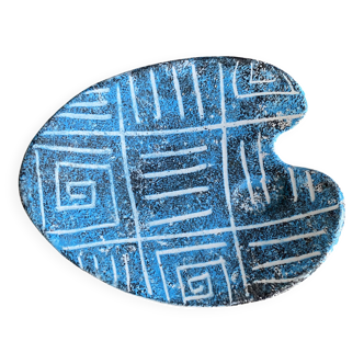 Vallauris Vintage Catchall – Palette Shape – Blue & White – 1950s/60s