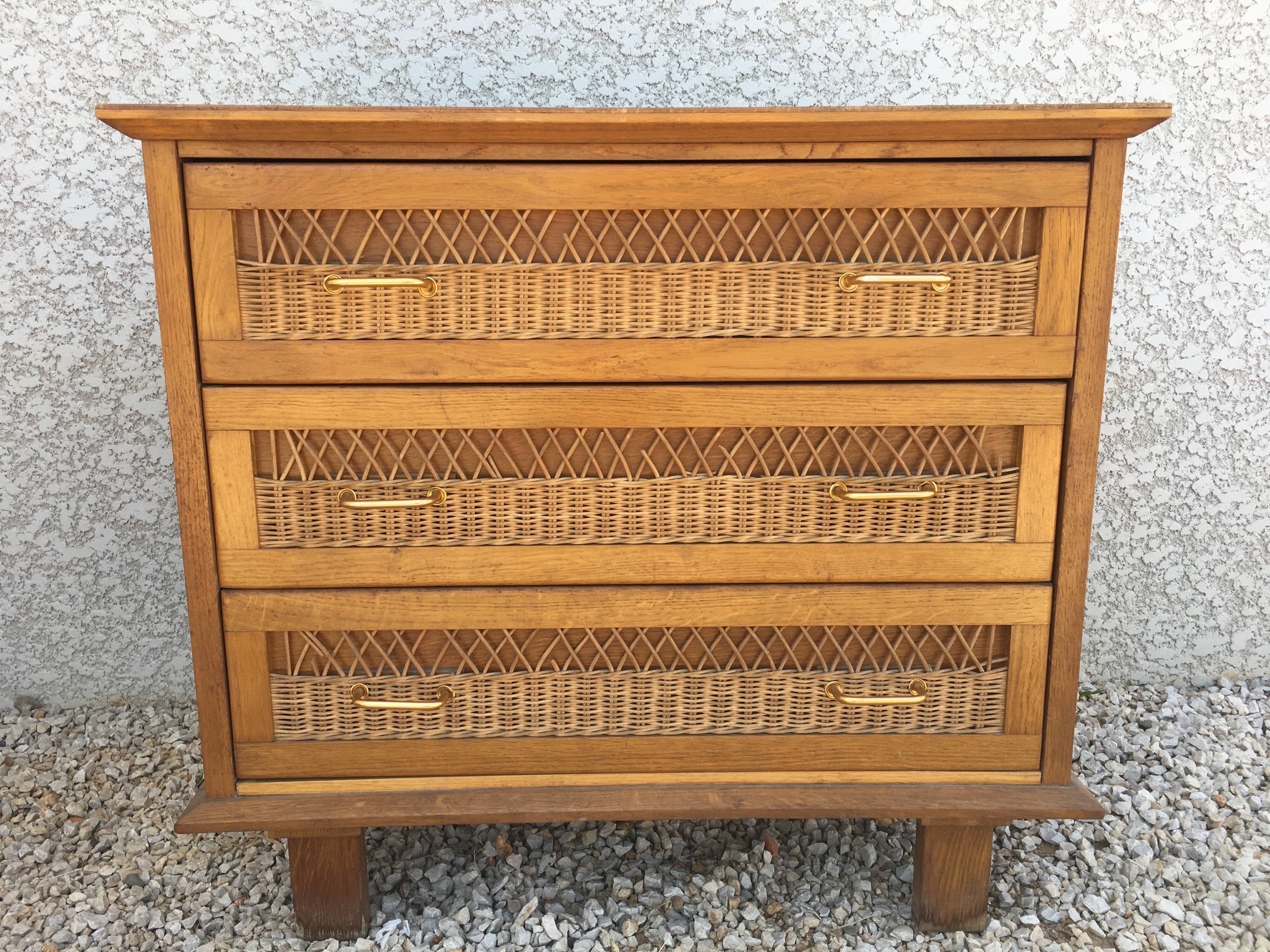 Rattan dresser