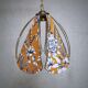 Suspension en tissu fleuri orange et bleu