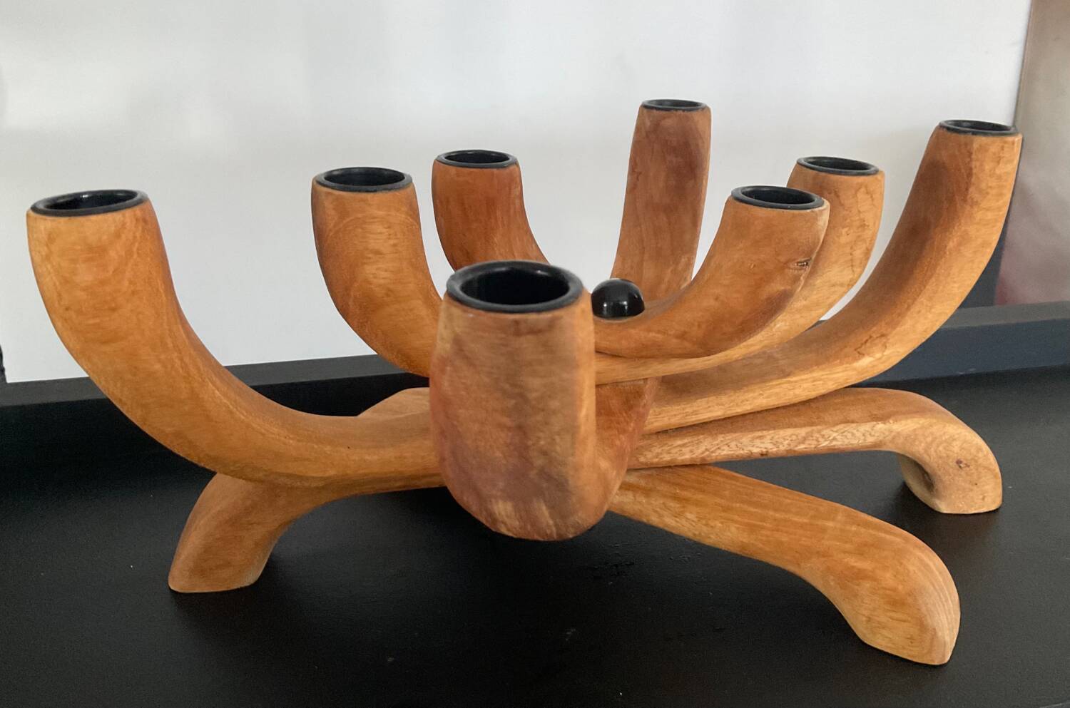 Scandinavian wooden candlestick 8 lights