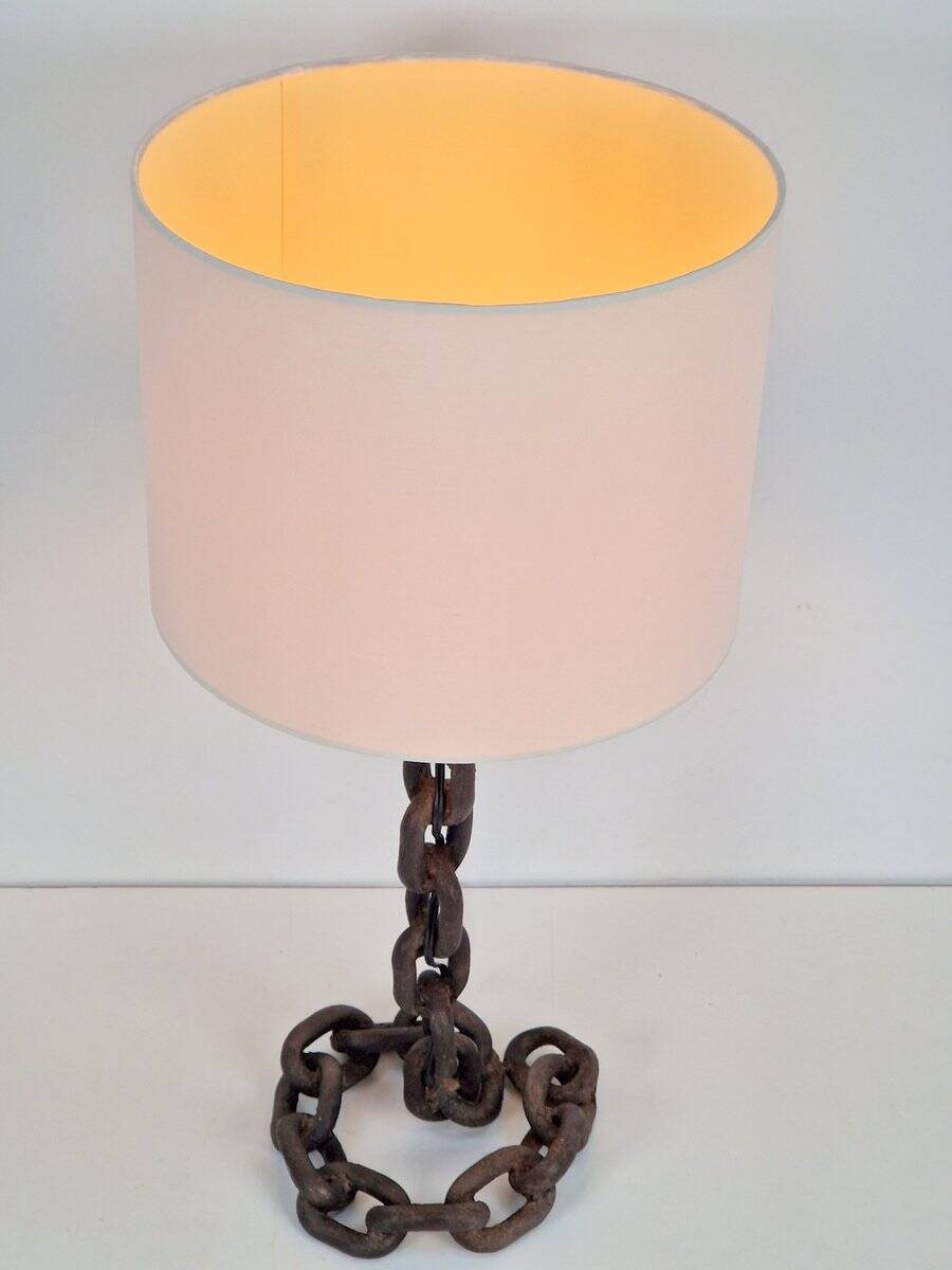 Brutalist Chain Table Lamp attributed to Franz West, 1980s