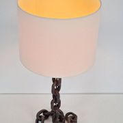 Lampe de table en chaîne brutaliste attribuée à Franz West, années 1980