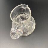 Small carafe/jar in transparent worked glass