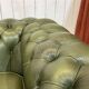 Chesterfield leather 3-seater sofa with mahogany legs - English craftsmanship