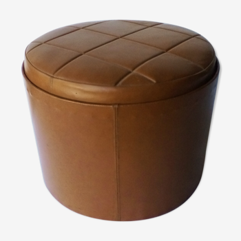 Pouf in skai with storage 60s