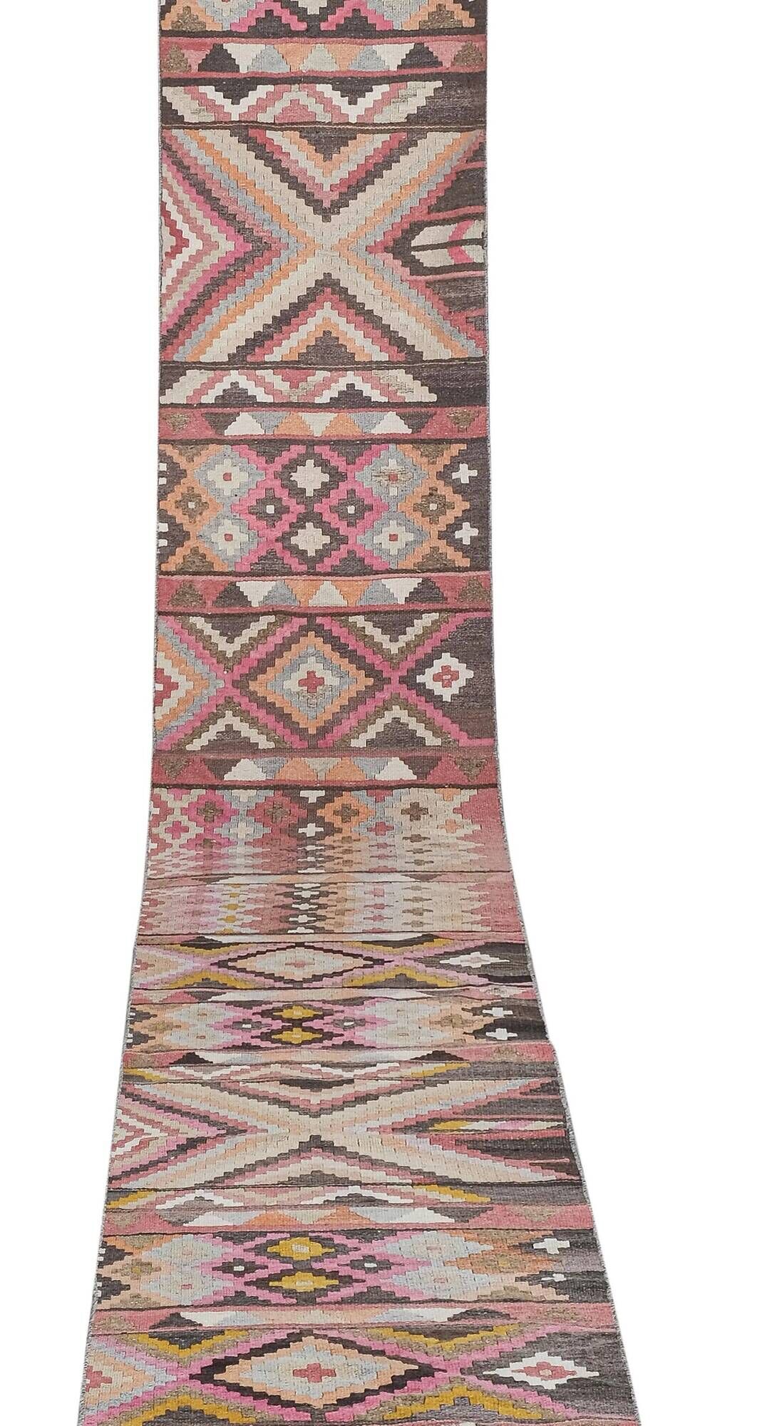 Vintage Turkish hallway rug 74x621 cm