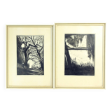 Set Of 2 Paintings On Paper, Signed Sestak 1972